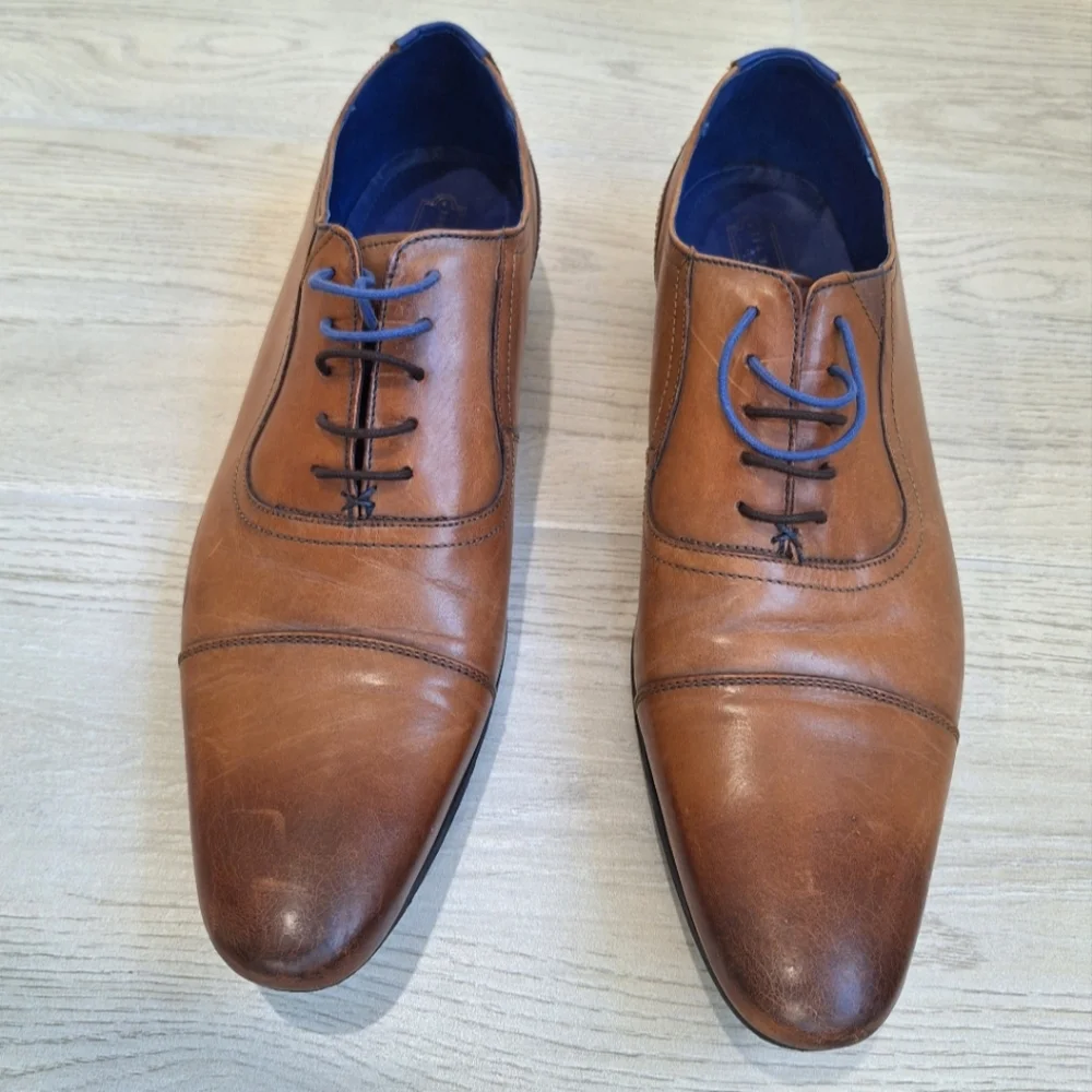 Ted Baker men's ROGRR brown leather cap toe lace-up oxford shoes - size 14